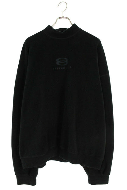 Balenciaga 23AW logo embroidery Fleece Sweatshirt Black Size XXS