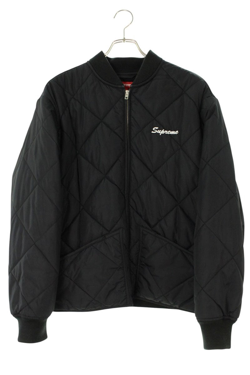 Supreme 21AW Quit Your Job Quilted Work Jacket Embroidered Blouson Black Size M