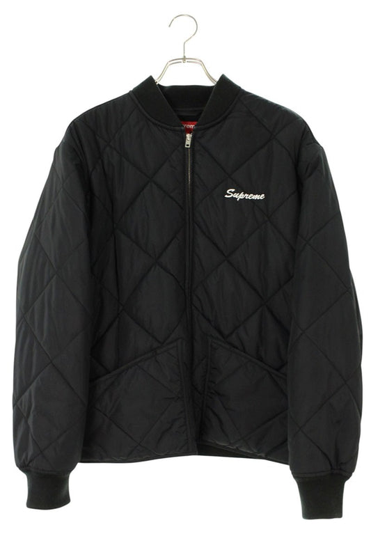 Supreme 21AW Quit Your Job Quilted Work Jacket Embroidered Blouson Black Size M