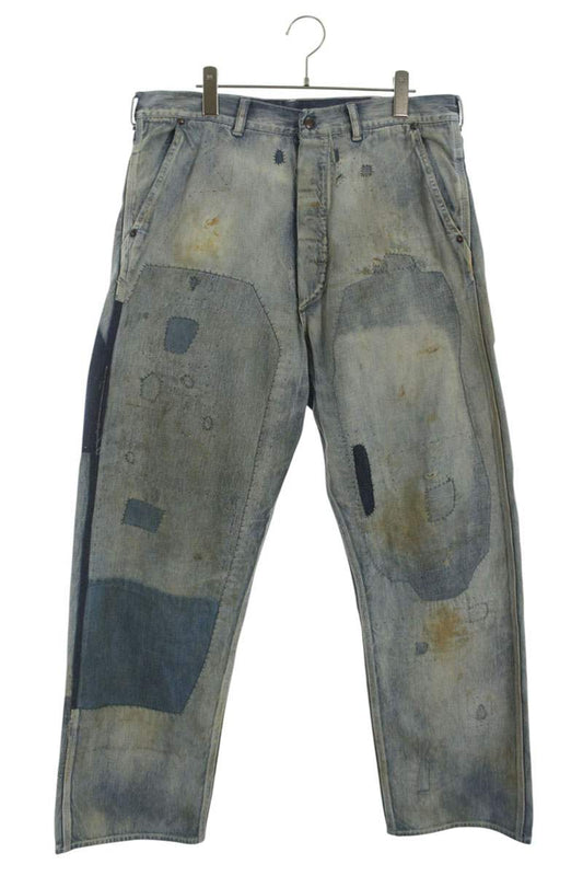 SAINT MICHAEL 25AW Painted Denim Pants Blue Size 32