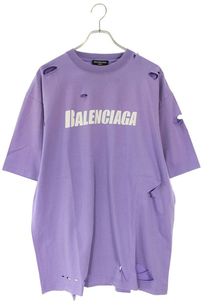 Balenciaga Logo Print T-Shirt Purple Size XXS