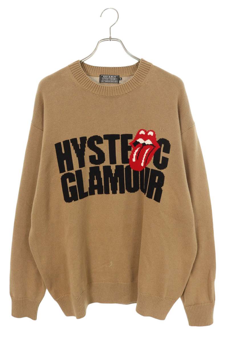 Hysteric Glamour 24AW LOGO TONGUE Knit Sweater Brown Size XL