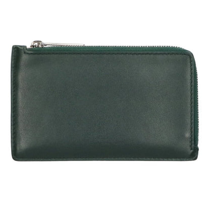 Balenciaga Logo Leather Card Case Green