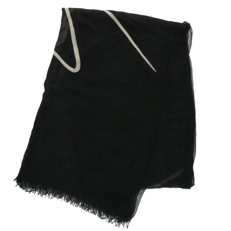 Yohji Yamamoto Rayon silk scarf Black