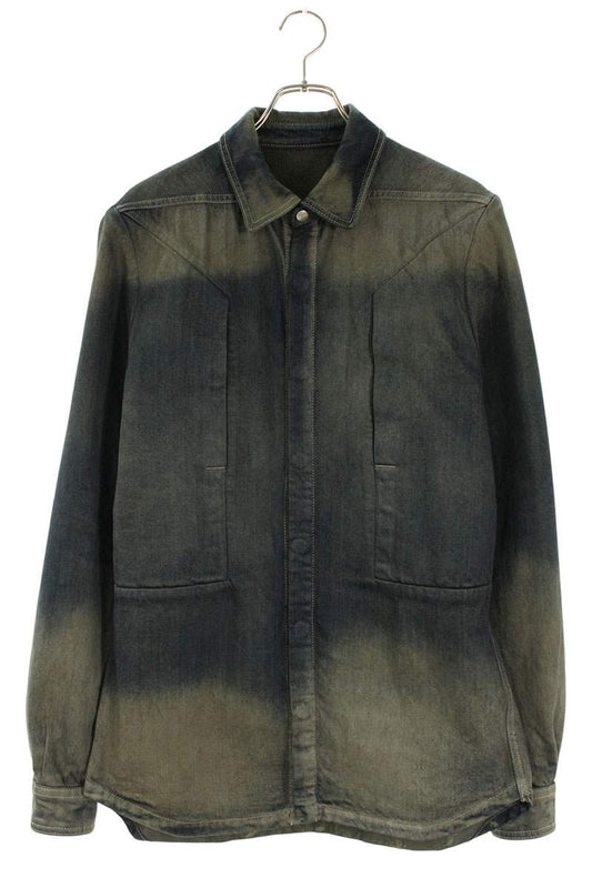 Rick Owens FOGPOCKET OUTERSHIRT Blue Size 48