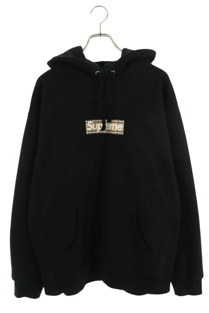 Supreme x Burberry 22SS Burberry Box Logo Hooded Sweatshirt Black Size XL
