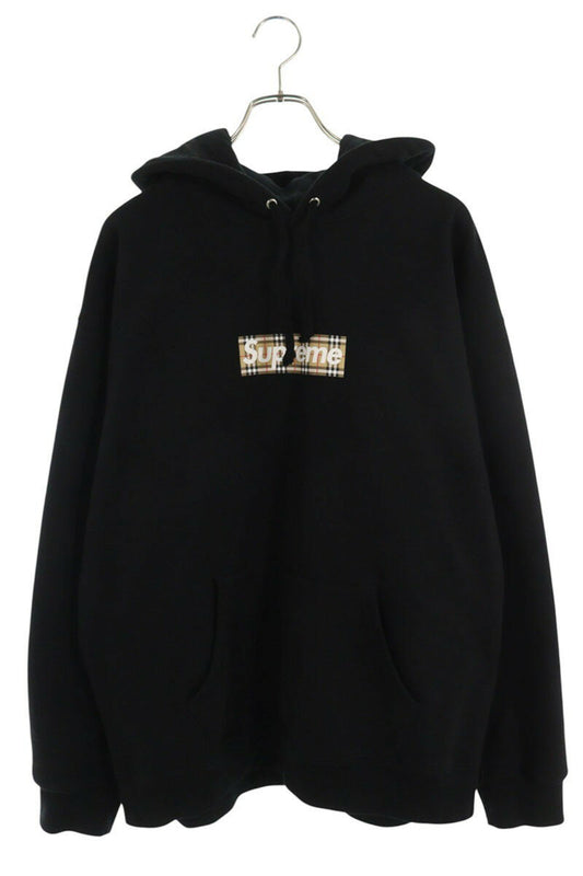 Supreme x Burberry 22SS Burberry Box Logo Hooded Sweatshirt Black Size XL