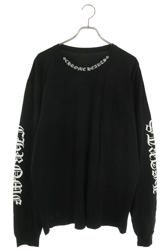 Chrome Hearts Neck Logo Print Long Sleeve Tee Multi Size XXL