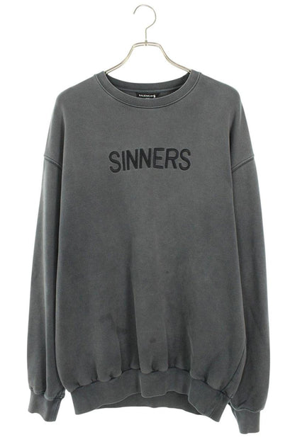 Balenciaga SINNERS Embroidered Sweatshirt Gray Size S
