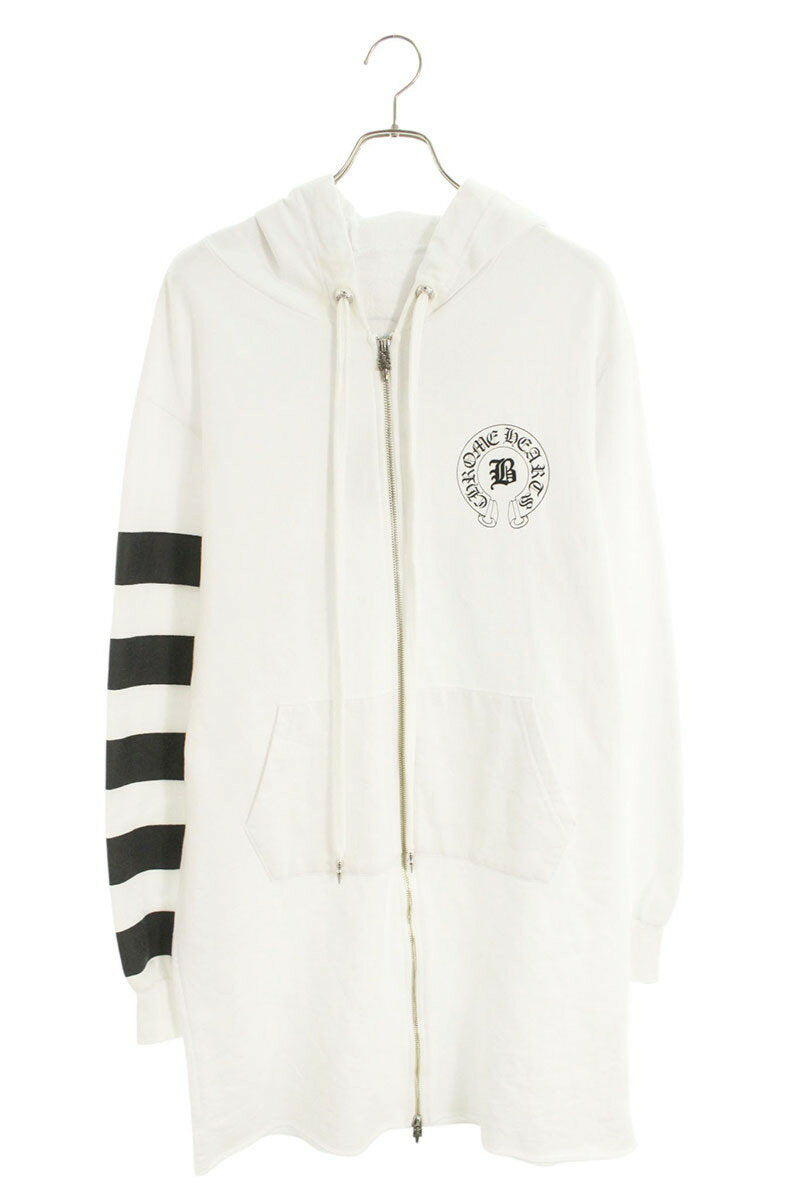 Chrome Hearts BELLA HD ZIP LNG BELLA Embroidered Up Hoodie White x Black Size M