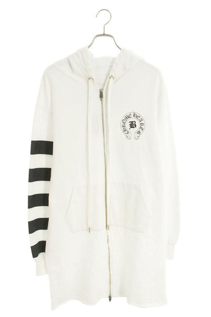Chrome Hearts BELLA HD ZIP LNG BELLA Embroidered Up Hoodie White x Black Size M