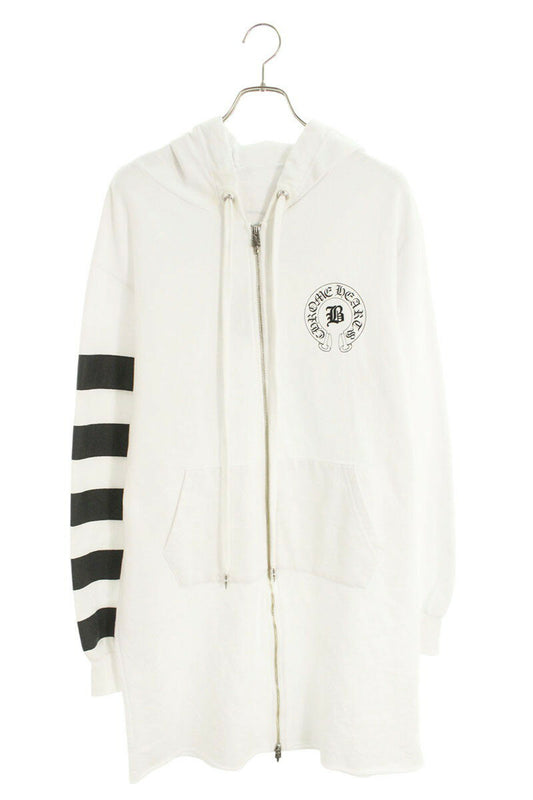 Chrome Hearts BELLA HD ZIP LNG BELLA Embroidered Up Hoodie White x Black Size M