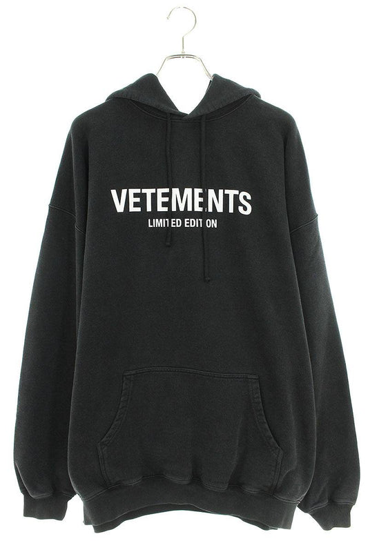 Vetements 24SS WASHEDBLACK Logo Hoodie Black Size M