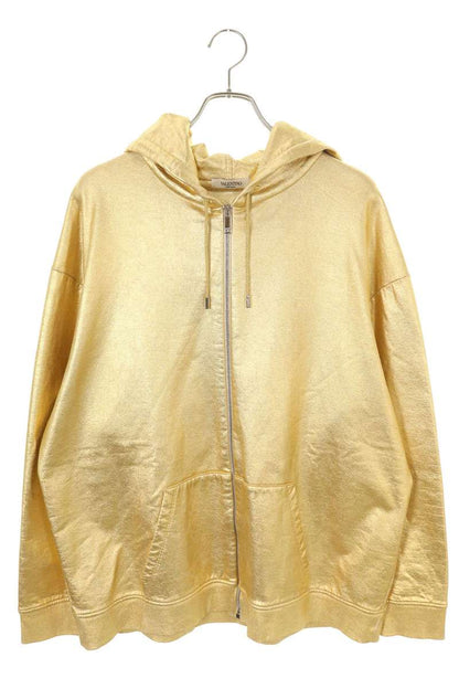 Valentino Zip Up Hoodie Gold Size M
