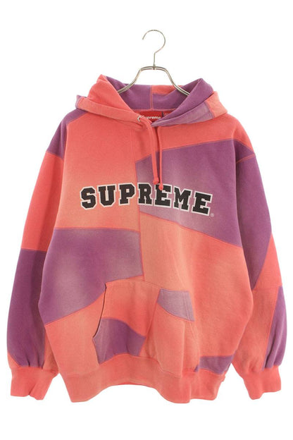 Supreme 20AW Patchwork Hooded Sweatshirt Pink x Purple Size L
