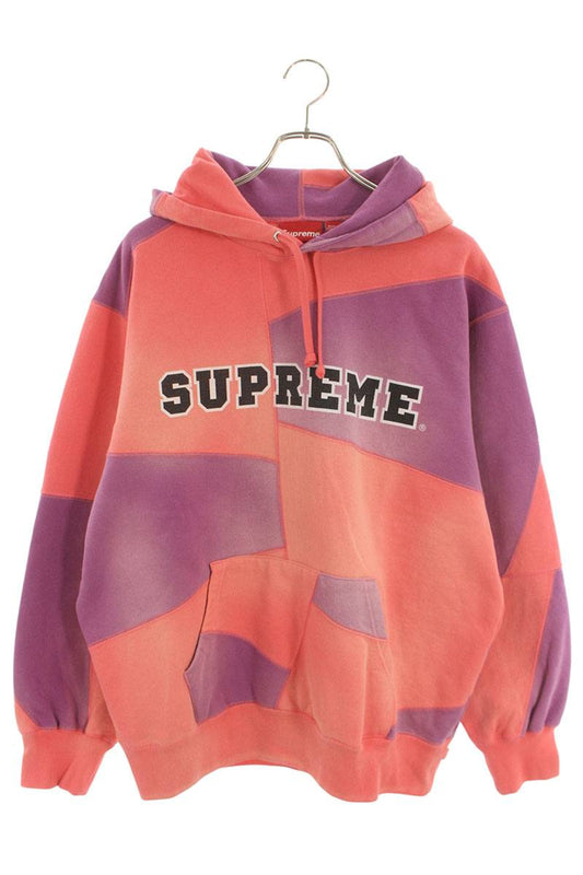 Supreme 20AW Patchwork Hooded Sweatshirt Pink x Purple Size L