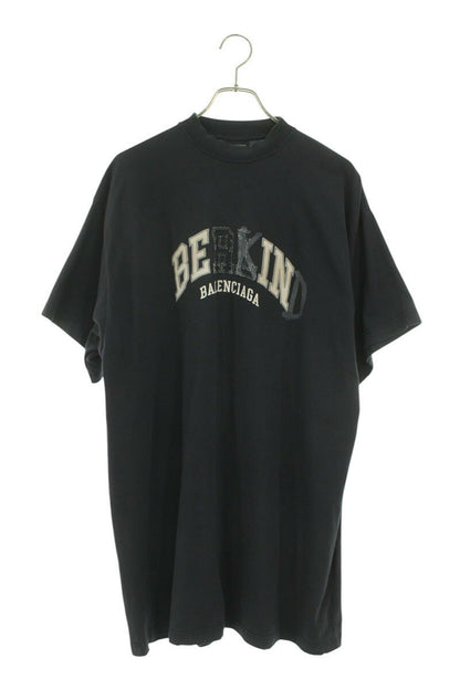 Balenciaga 23AW BE KIND Print Distressed T-Shirt Black Size 1