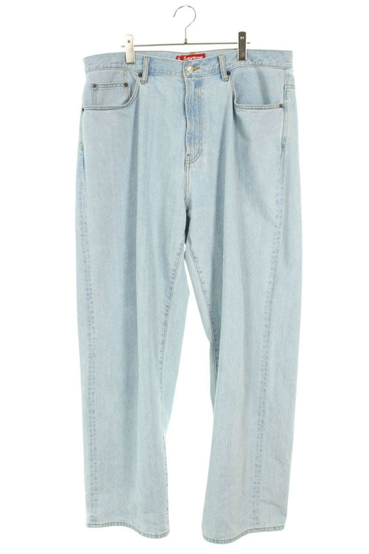 Supreme Baggy Jean Classic Logo Denim Pants Blue Size 36