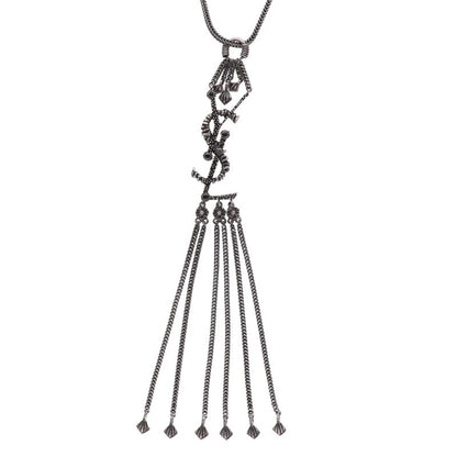 Saint Laurent Paris Logo Necklace Silver (Silver 36.33g)