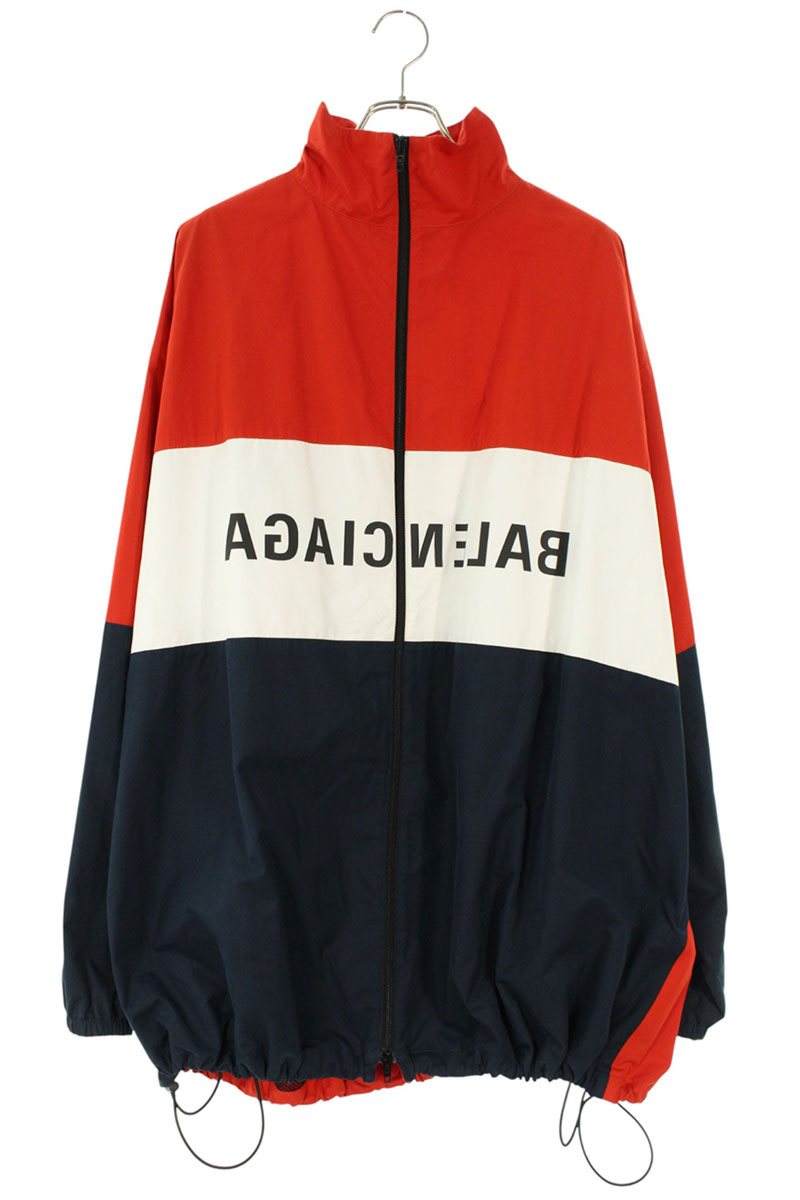 Balenciaga Logo Print Blouson Red x White x Black Size S