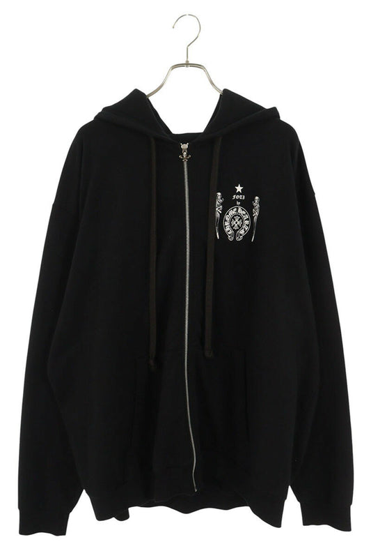 Chrome Hearts SWTSHRT HD ZIP FOTI Print Hoodie Black x Silver Size XXL