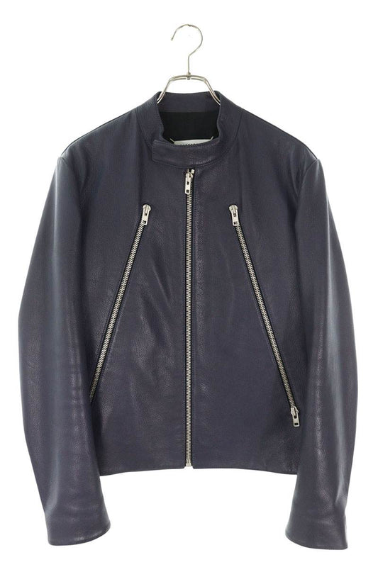 Maison Margiela ZIP Leather Jacket Blue Size 46