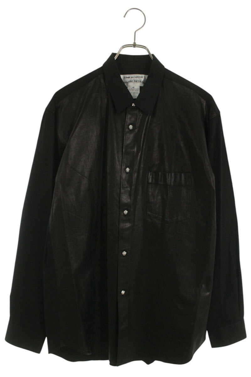 Comme des Garcons x Chrome Hearts Leather Long Sleeve Shirt Black Size M