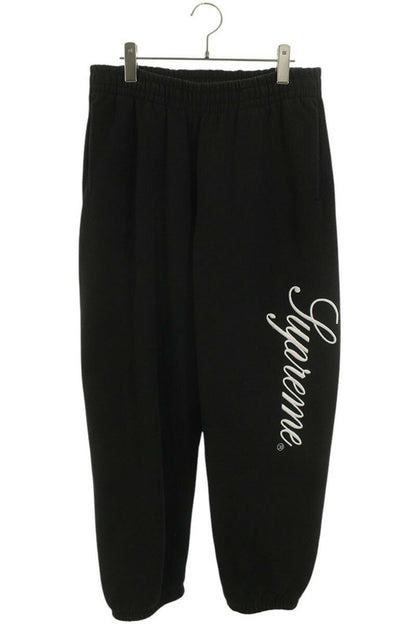 Supreme 24AW Embroidered Script Sweatpant Logo Long Pants Black US 32