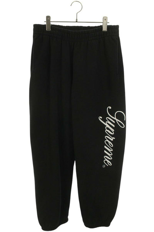 Supreme 24AW Embroidered Script Sweatpant Logo Long Pants Black US 32