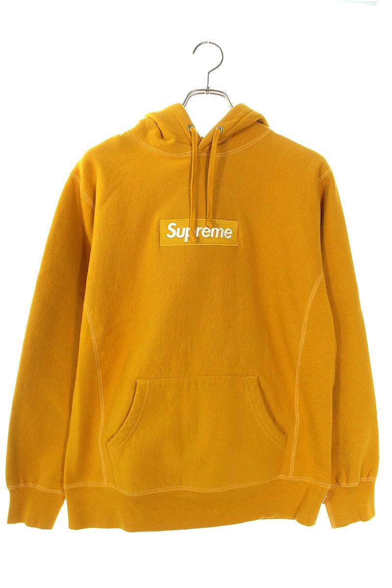 Supreme 11AW Box Logo Hooded Sweatshirt Yellow Size M