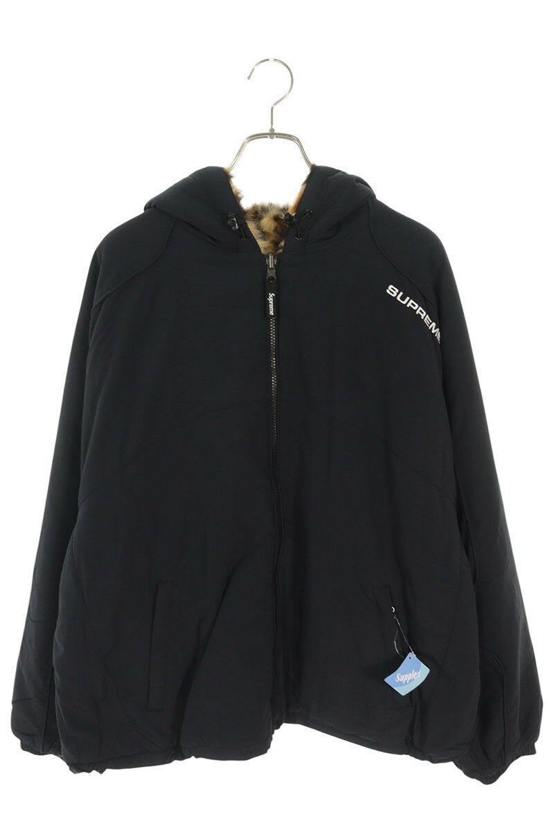 Supreme 25SS Faux Fur Reversible Hooded Track Jacket Black Size XL