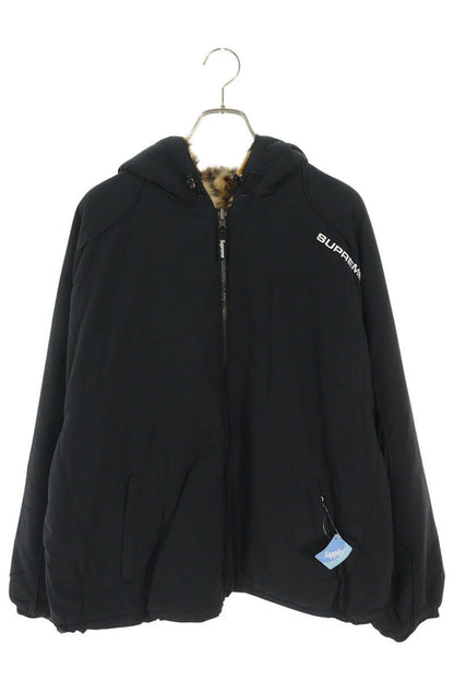 Supreme 25SS Faux Fur Reversible Hooded Track Jacket Black Size XL
