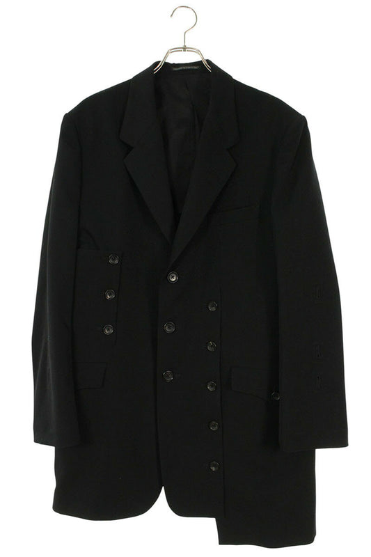 YOHJI YAMAMOTO POUR HOMME 25SS Wool Asymmetric Jacket Black Size 2