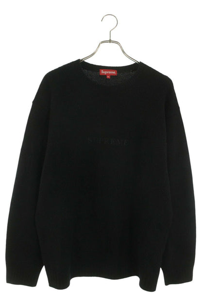 Supreme Logo Embroidered Knit Sweater Black Size XL