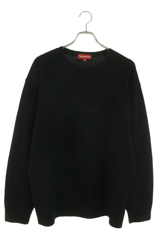 Supreme Logo Embroidered Knit Sweater Black Size XL