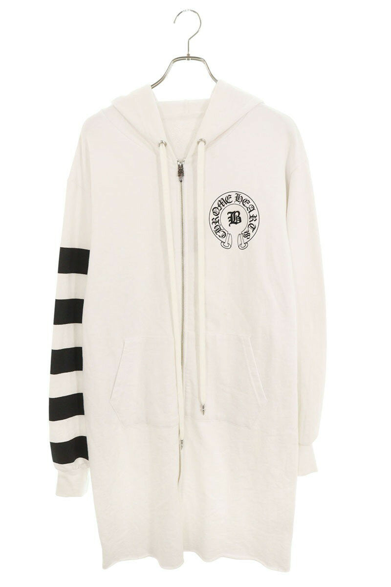 Chrome Hearts BELLA HD ZIP LNG BELLA Embroidered Hoodie White Size M