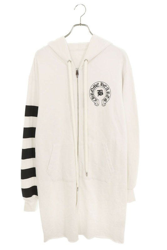 Chrome Hearts BELLA HD ZIP LNG BELLA Embroidered Hoodie White Size M