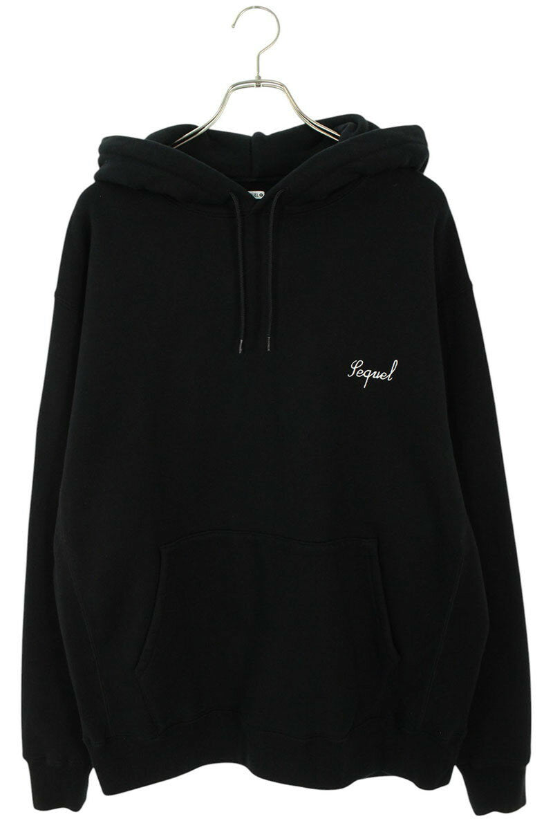 SEQUEL Logo Embroidered Pullover Hoodie Black Size L