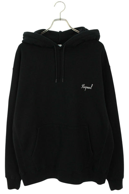 SEQUEL Logo Embroidered Pullover Hoodie Black Size L