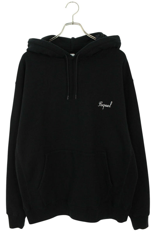 SEQUEL Logo Embroidered Pullover Hoodie Black Size L