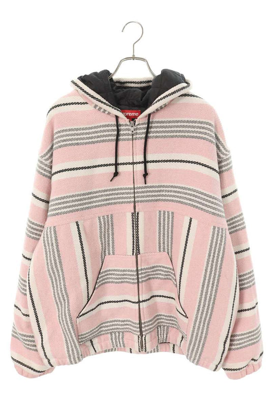 Supreme 25SS Woven Stripe Hooded Jacket Striped Blouson Pink Size XL