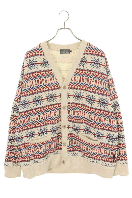 Hysteric Glamour 23AW SPADE NORDIC Cardigan White x Red x Blue Size XL