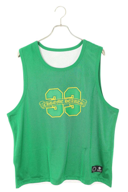 Chrome Hearts MESH WARM UP JERSEY CH Logo Print Tank Top Green Size L