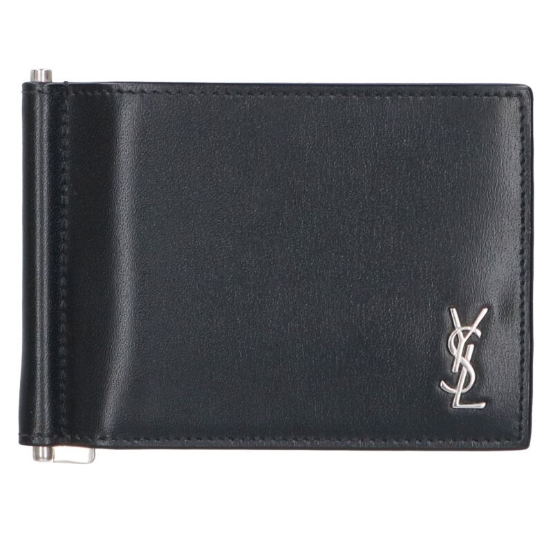 Saint Laurent Paris Wallet Black x Silver One Size