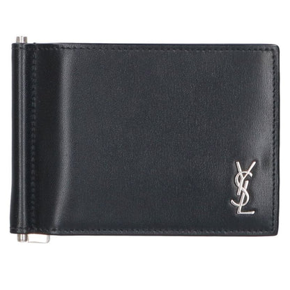 Saint Laurent Paris Wallet Black x Silver One Size