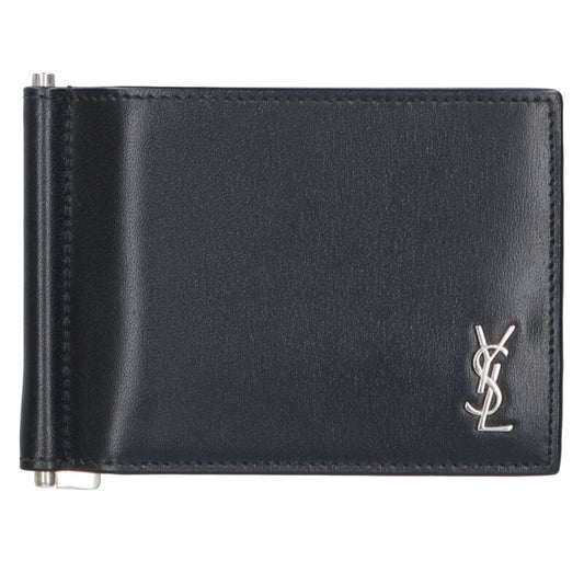 Saint Laurent Paris Wallet Black x Silver One Size