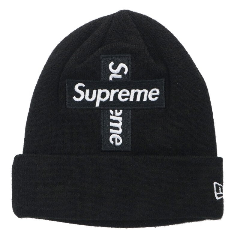 Supreme x New Era New Era Cross Box Logo Beanie Logo Beanie Black Size ONE SIZE