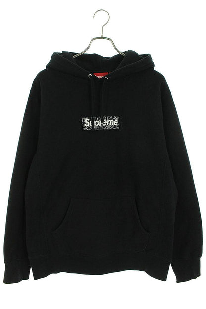 Supreme 19AW Bandana Box Logo Hooded Sweatshirt Black Size L