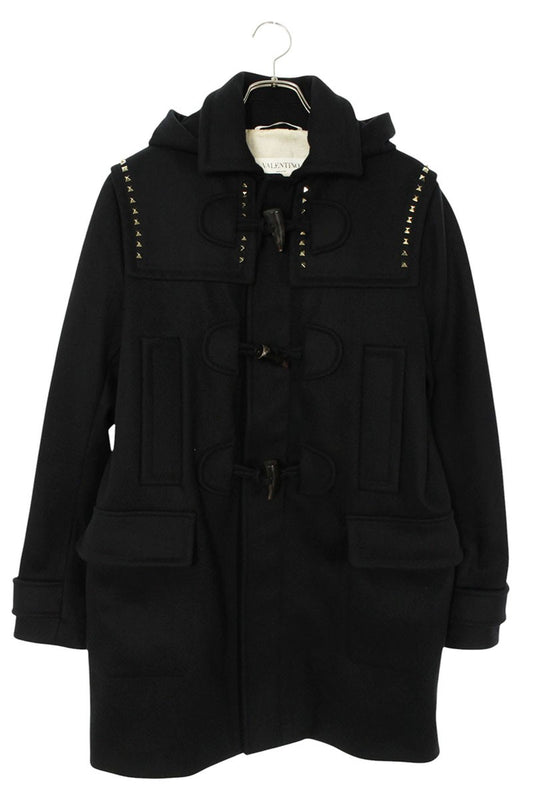 Valentino 17AW Stud Coat Black x Silver Size 46