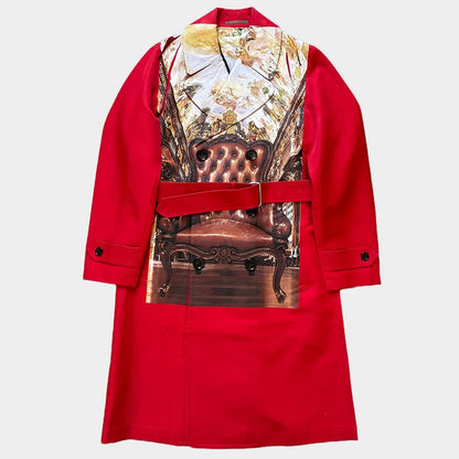 COMME DES GARCONS HOMME PLUS 24SS Trompe-l'oeil Trench Coat Red Size XS
